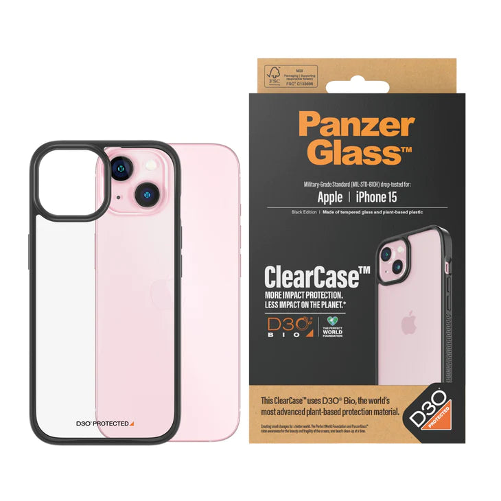 PanzerGlass Clear Case with D3O for iPhone 15 Series