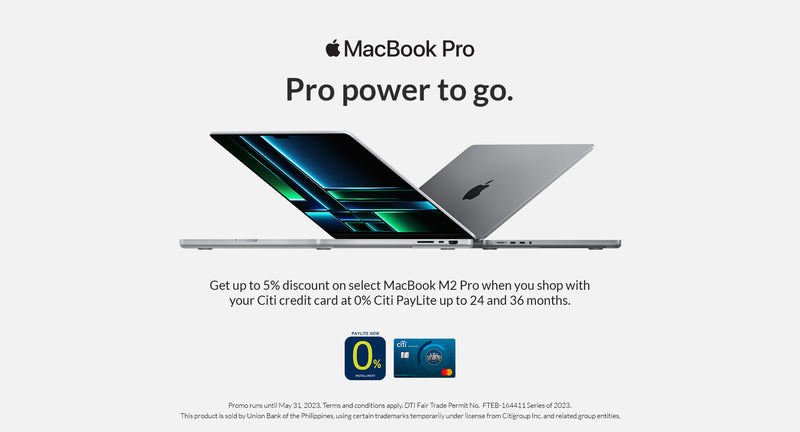 Enjoy up to 5% discount on select MacBook M2 Pro when you shop with your Citi credit card!