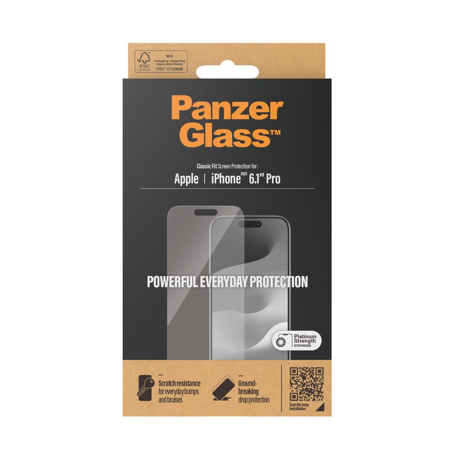 PanzerGlass TemperedGlass for iPhone 15 Classic Fit Clear