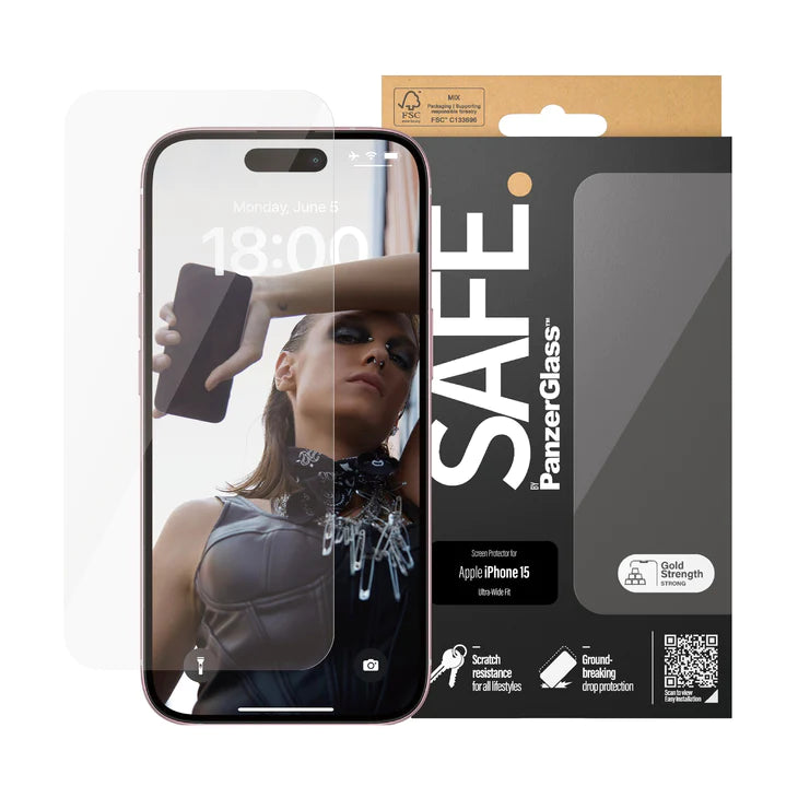 Safe TemperedGlass Ultra-Wide Fit for iPhone 15 Series