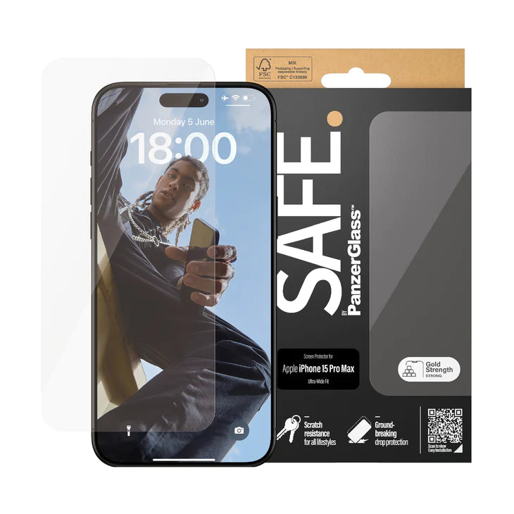 Safe TemperedGlass Ultra-Wide Fit for iPhone 15 Series