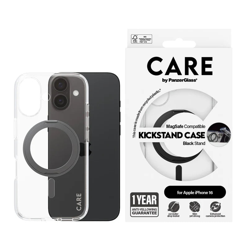 Care Feature Case Transparent w/ Black Kickstand & MagSafe iPhone 16 Series