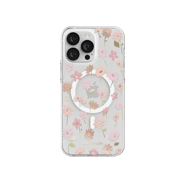 Kate Spade Protective Hardshell Magsafe for iPhone15 Series Flower Pot/Blush/Gold Foil