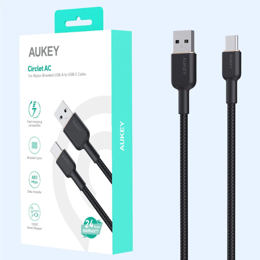 Aukey Cable USB-A to USB-C Nylon Braided 1m