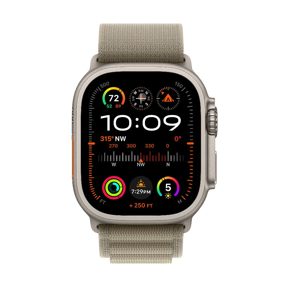 Apple Watch Ultra 2 GPS + Cellular, Titanium Case with Olive Alpine Loop 49mm