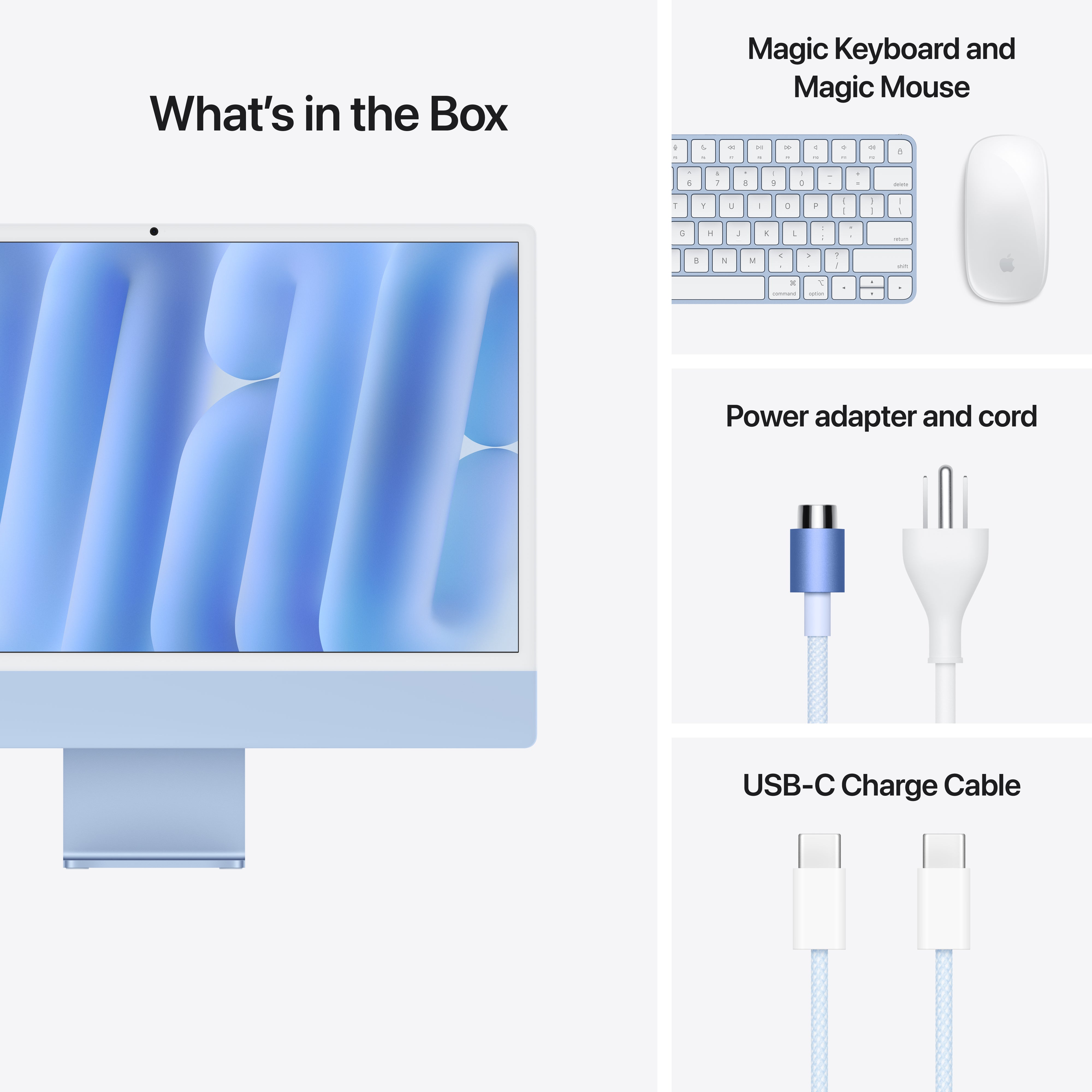 24-inch iMac with Retina 4.5K display: Apple M4 chip with 8‑core CPU and 8‑core GPU
