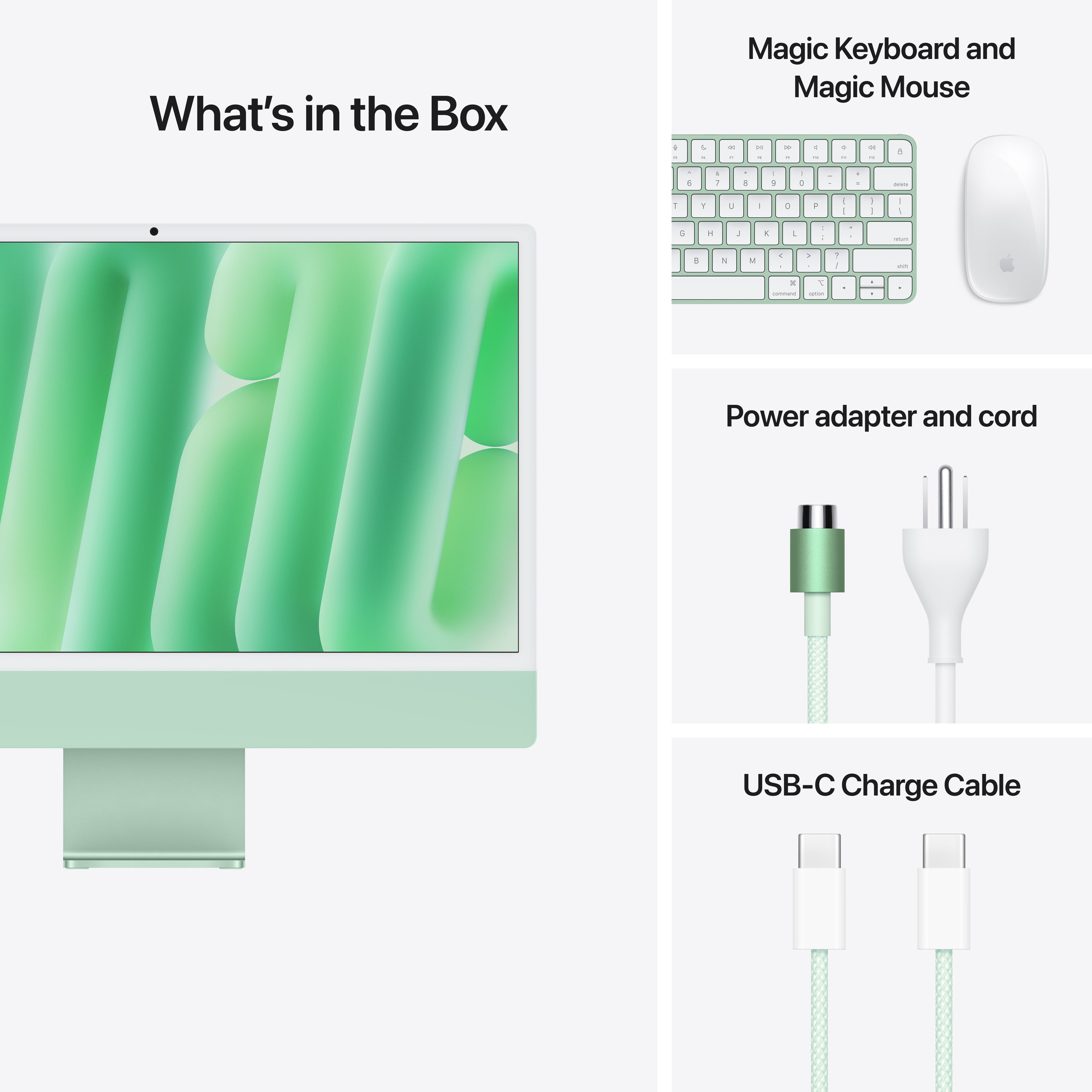 24-inch iMac with Retina 4.5K display: Apple M4 chip with 8‑core CPU and 8‑core GPU
