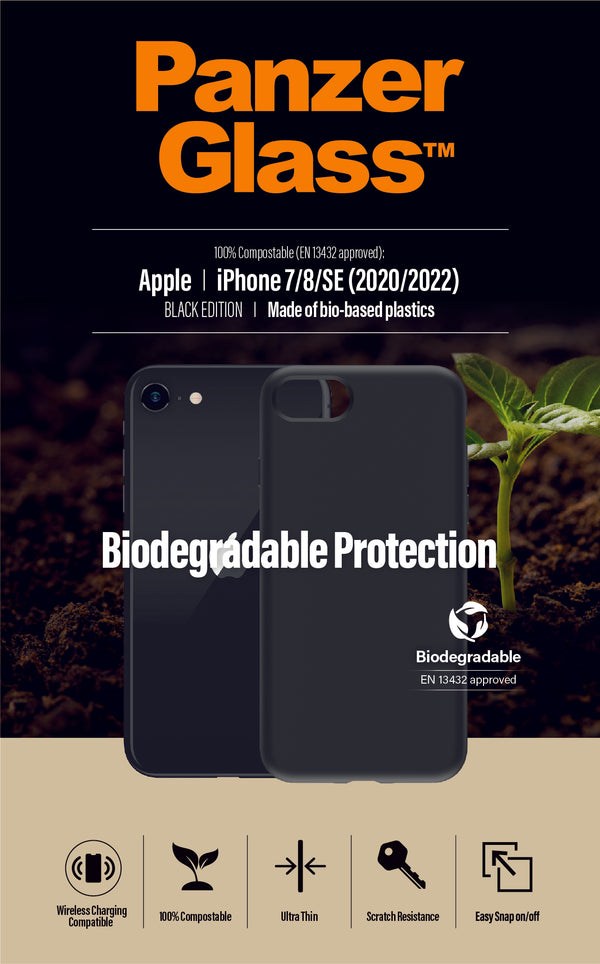 PanzerGlass Biodegradable Case for iPhone SE 7/8/SE 2020/SE 2022 Black