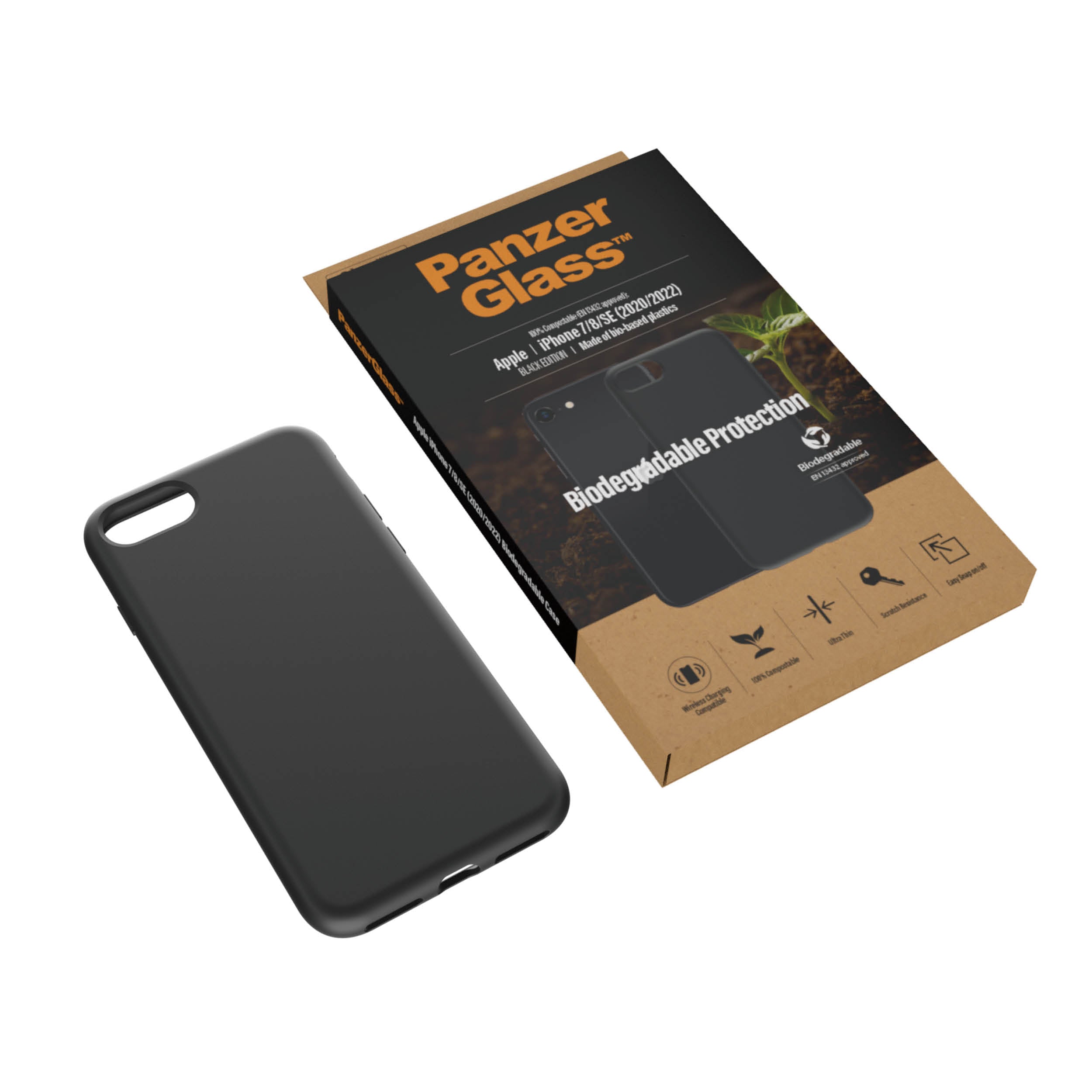 PanzerGlass Biodegradable Case for iPhone SE 7/8/SE 2020/SE 2022 Black