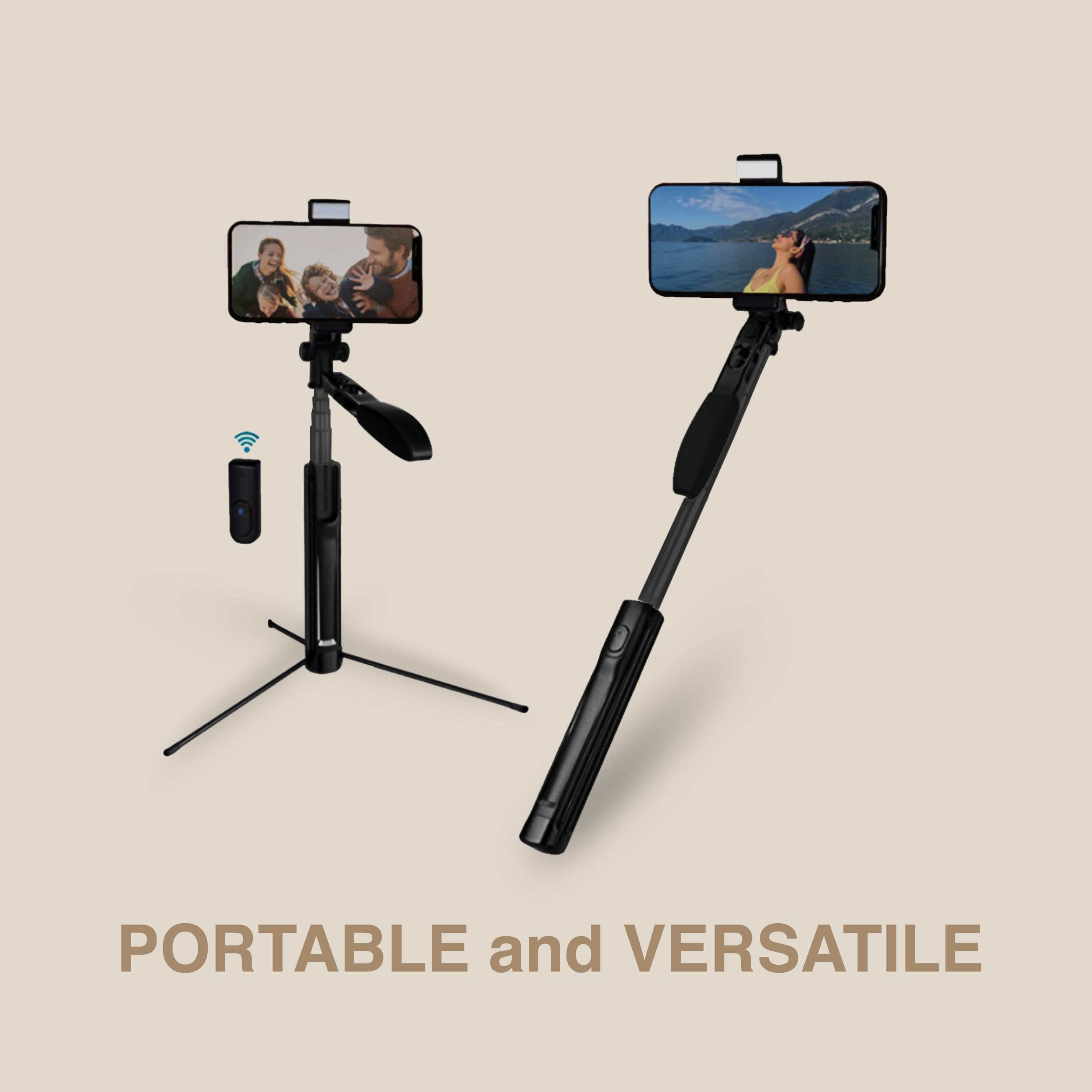 Alphatech Selfie Stick with Tripod + Remote