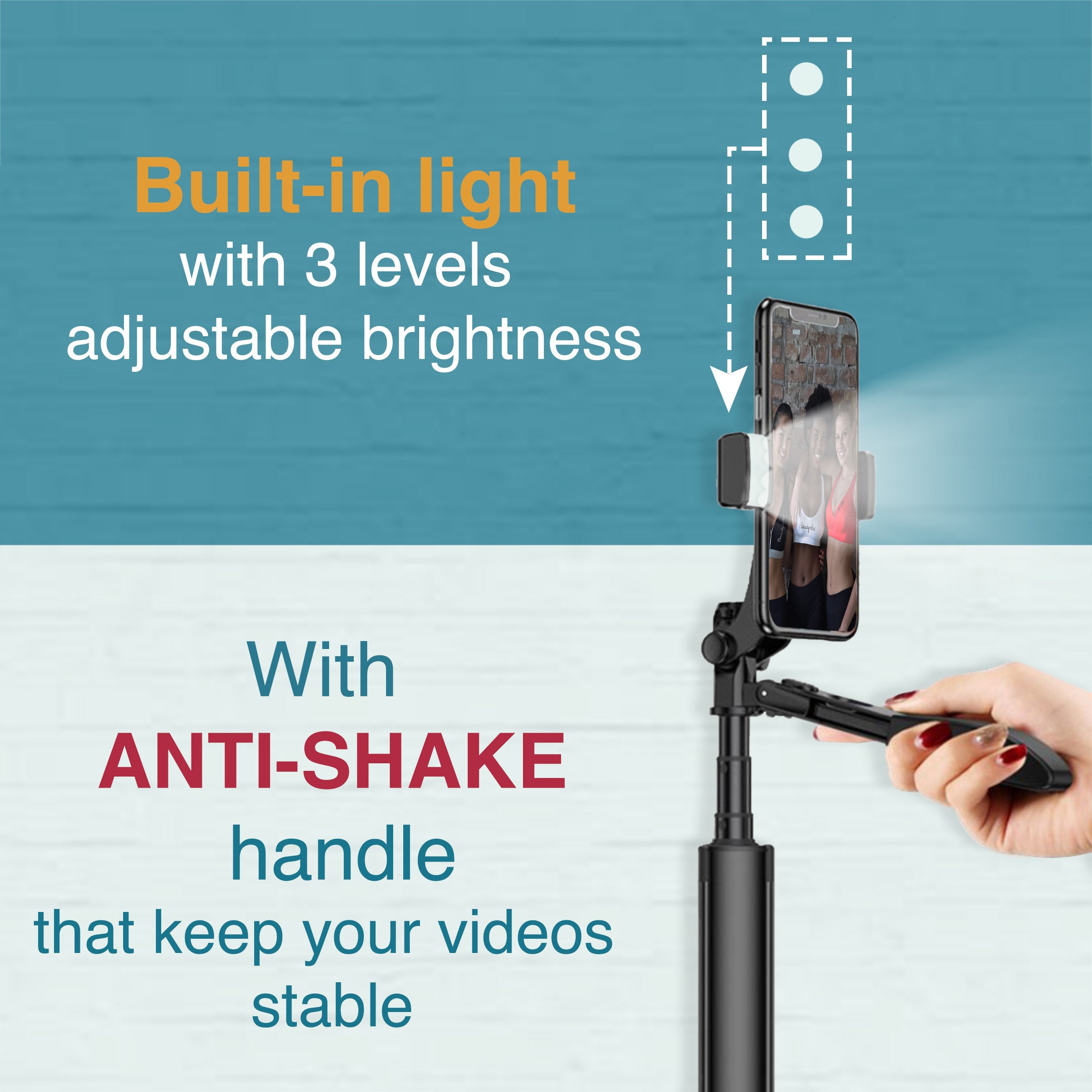 Alphatech Selfie Stick with Tripod + Remote