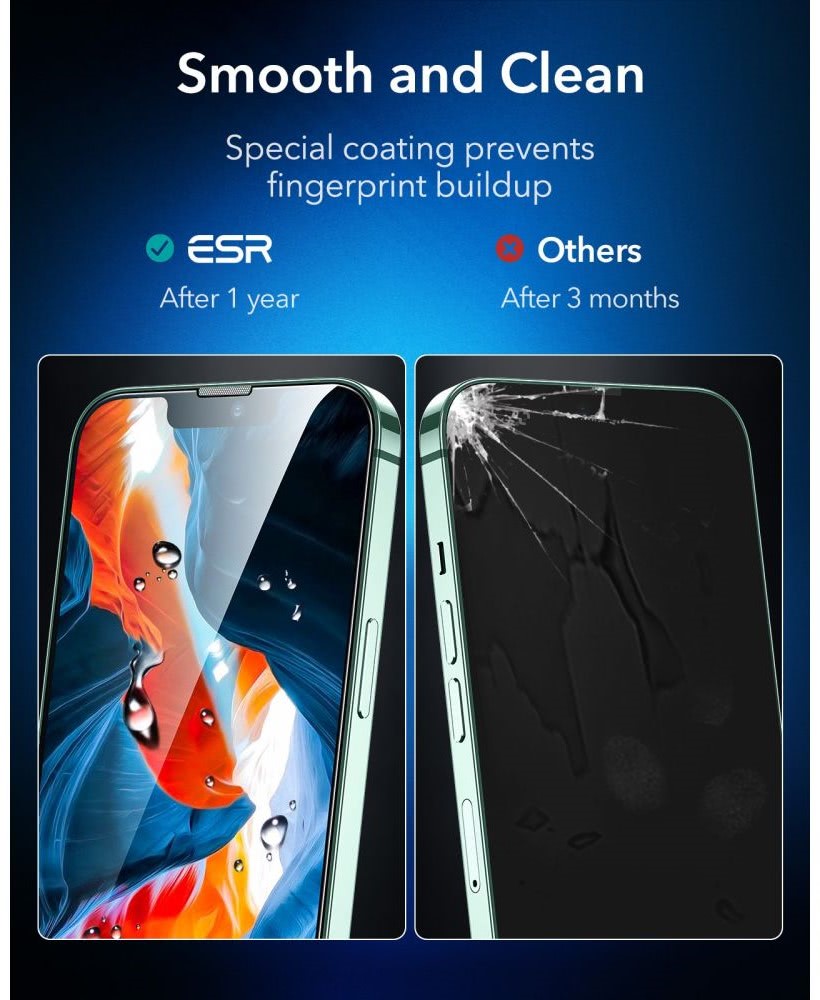 ESR Shield 2 Pack Tempered Glass Screen Protector for iPhone 13 Series