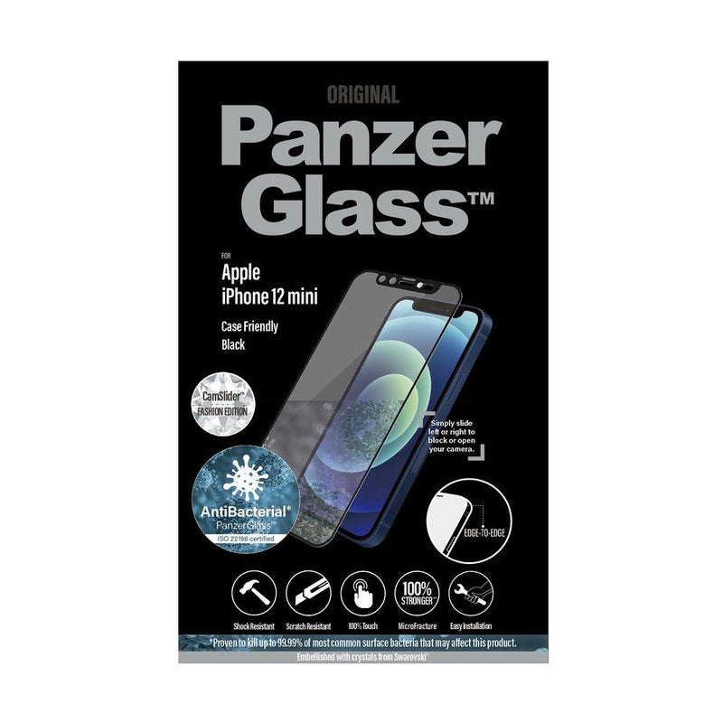 PanzerGlass Tempered Glass Swarovski CamSlider CF for iPhone 12 - Black