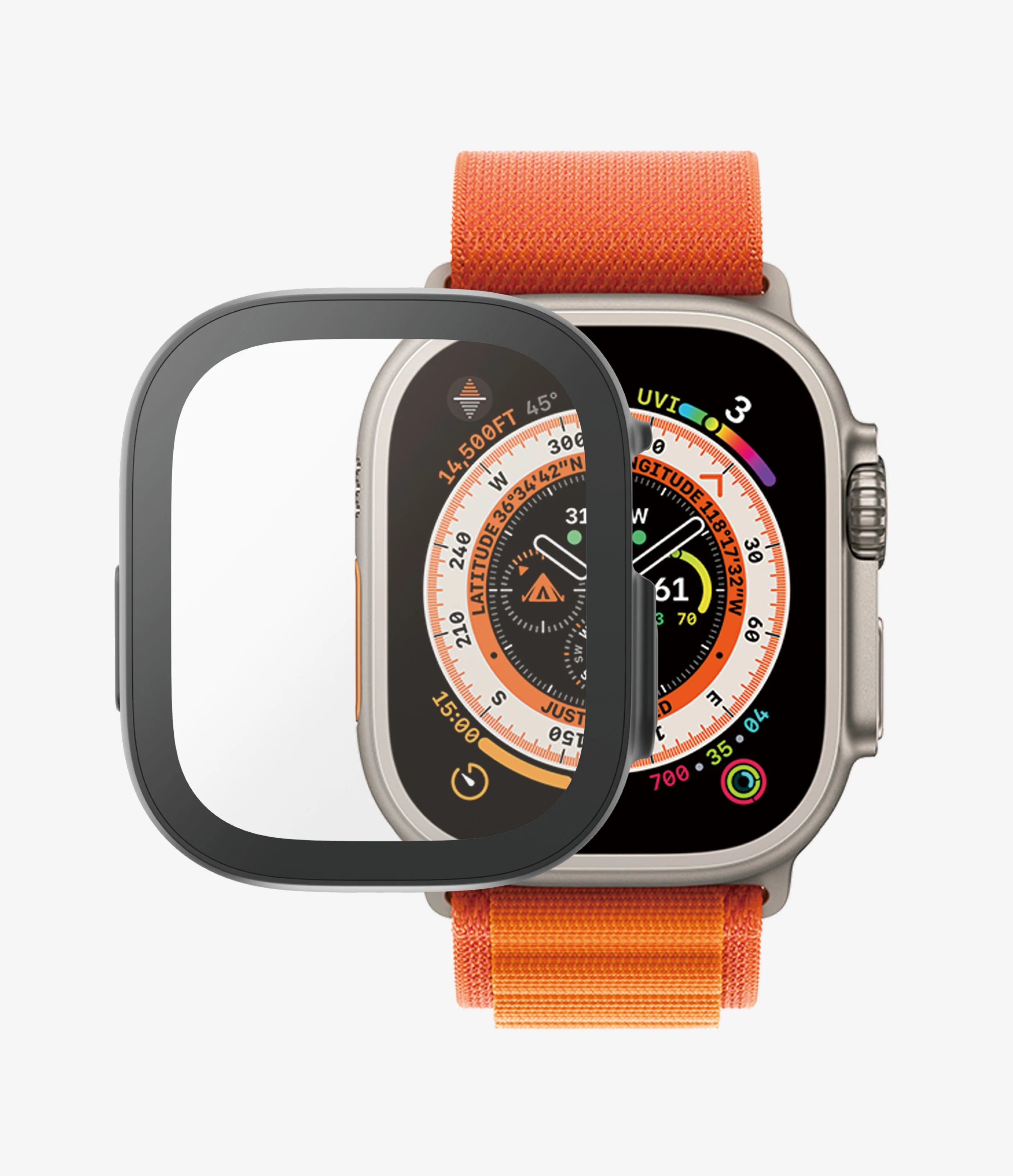 AppleWatch Full Clearcase 44 45 時計 A - レザーベルト