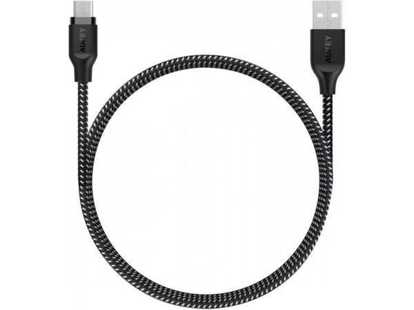 Aukey 1.2m Braided Nylon Micro USB Cable - Black