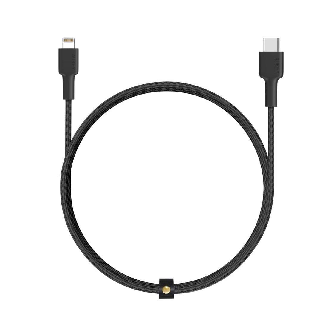 Aukey Nylon Braided USB-C to Lightning 1.2 Meter Black