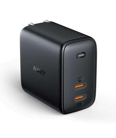 Aukey Omnia Duo 65W Dual-Port PD Wall Charger - Black