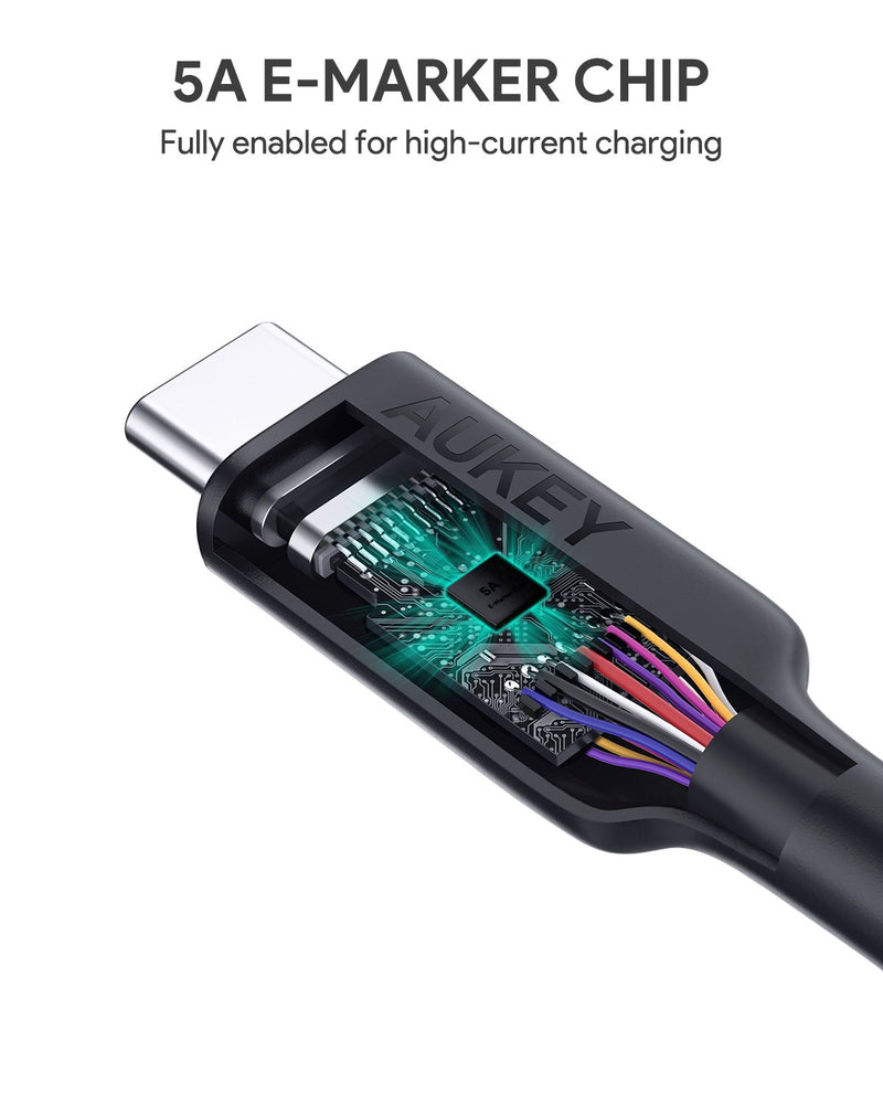 Aukey 100W Gen2 E-Marker PD USB 3.1 USBC to USBC Cable (1.2m)