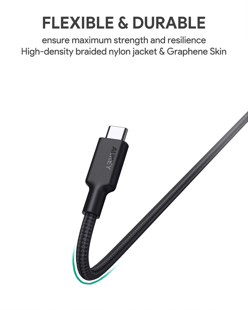 Aukey 100W Gen2 E-Marker PD USB 3.1 USBC to USBC Cable (1.2m)