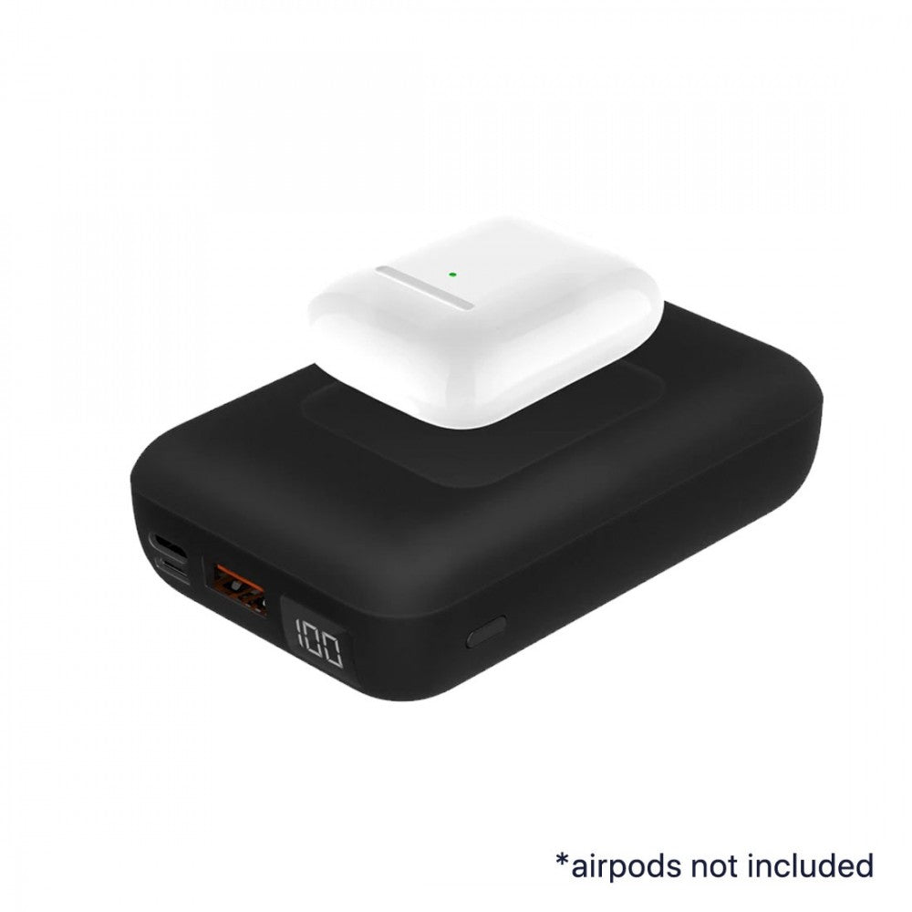 Energea Compac 10000mah Wireless Power Delivery USB-C 18W Black