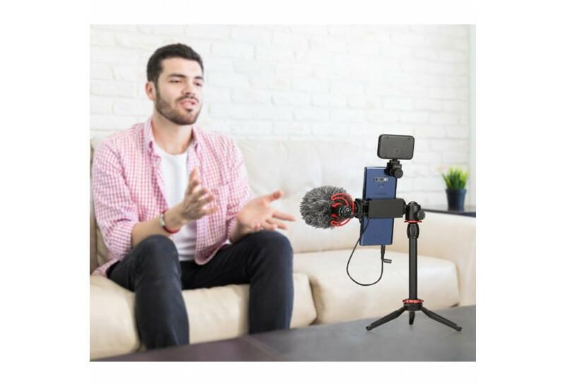 Boya Vlogging kit with BY-MM1+ and smartphone holder + LED