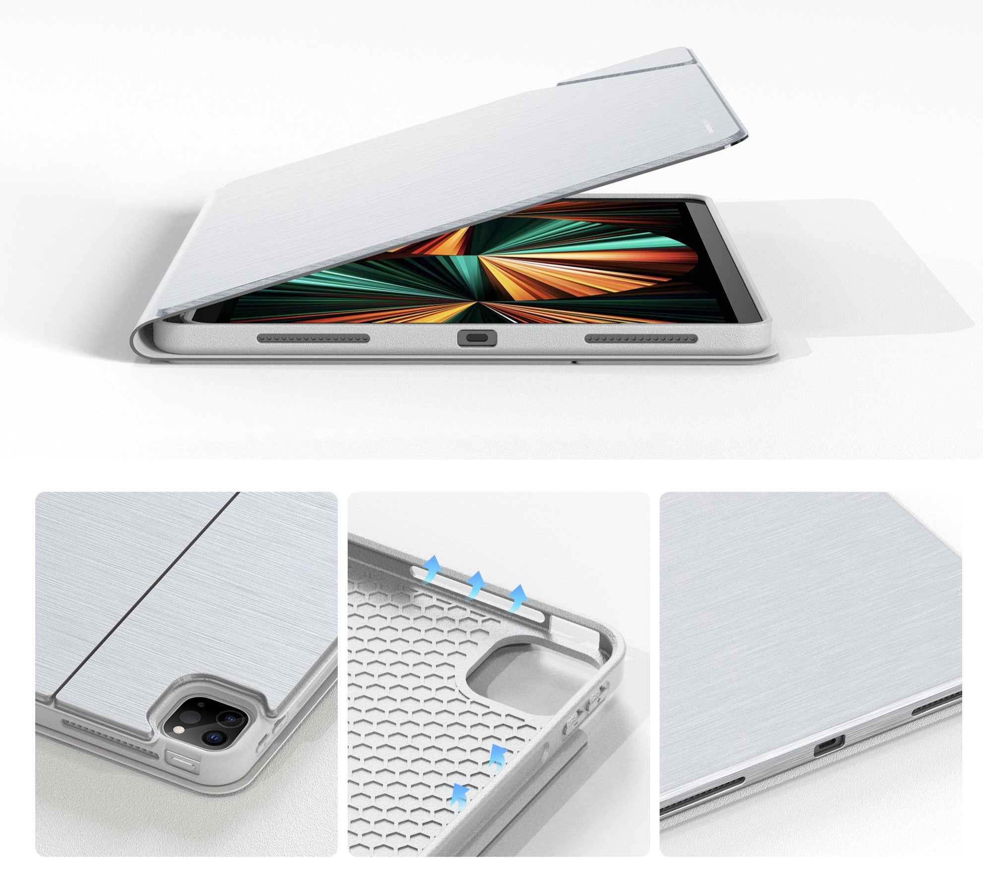 AmazingThing Metal Folio Case for iPad Pro Light Silver