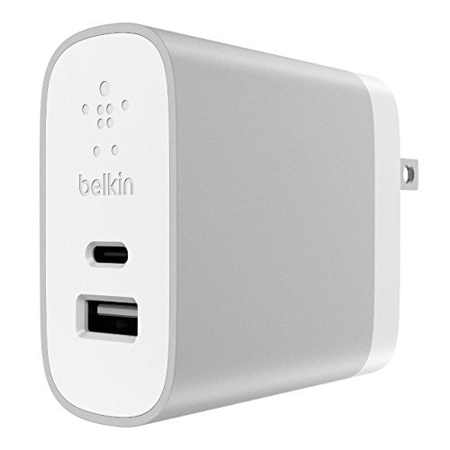 Belkin 27W USB-C + USB-A Wall Charger Silver