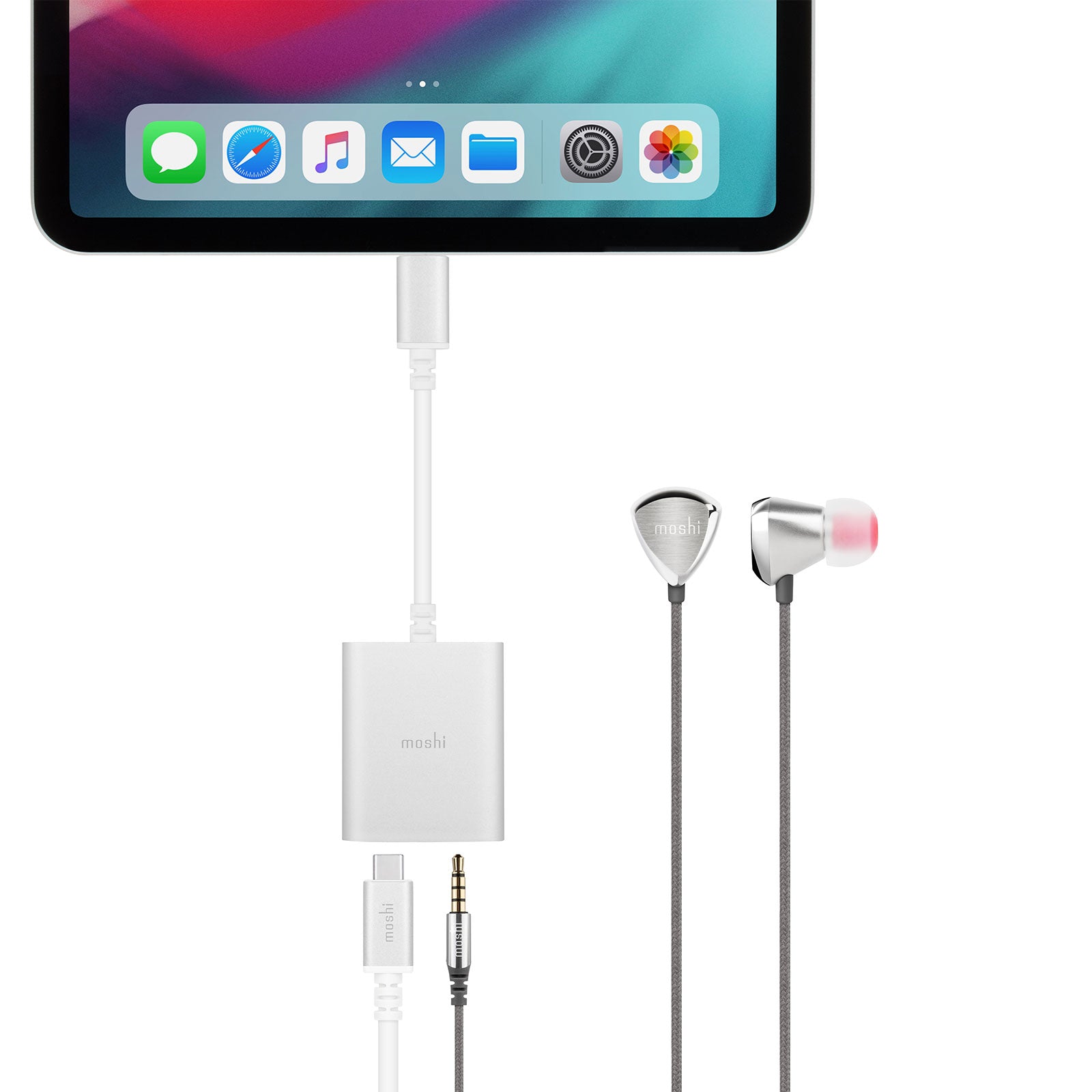 moshi USB-C Digital Audio Adapter (Silver) - イヤホン、ヘッドホン