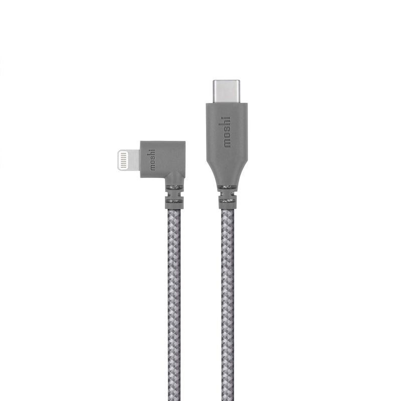 Moshi Integra™ USBC to Lightning Cable with 90-degree Connector (1.5m) Titanium Gray