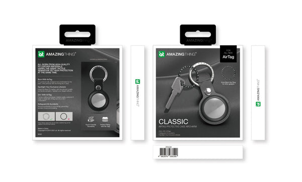 AmazingThing Classic Leather Aircharm for Airtag Clear