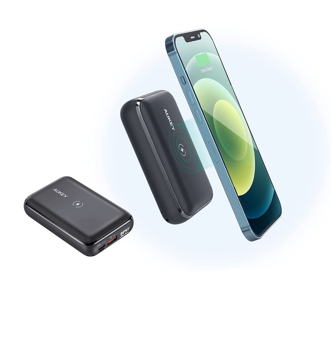 Aukey Wireless Charging 10000mAh Powerbank Gray