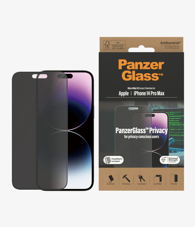 Tempered Glass PanzerGlass Ultra-Wide Fit Privacy for iPhone 14 Series