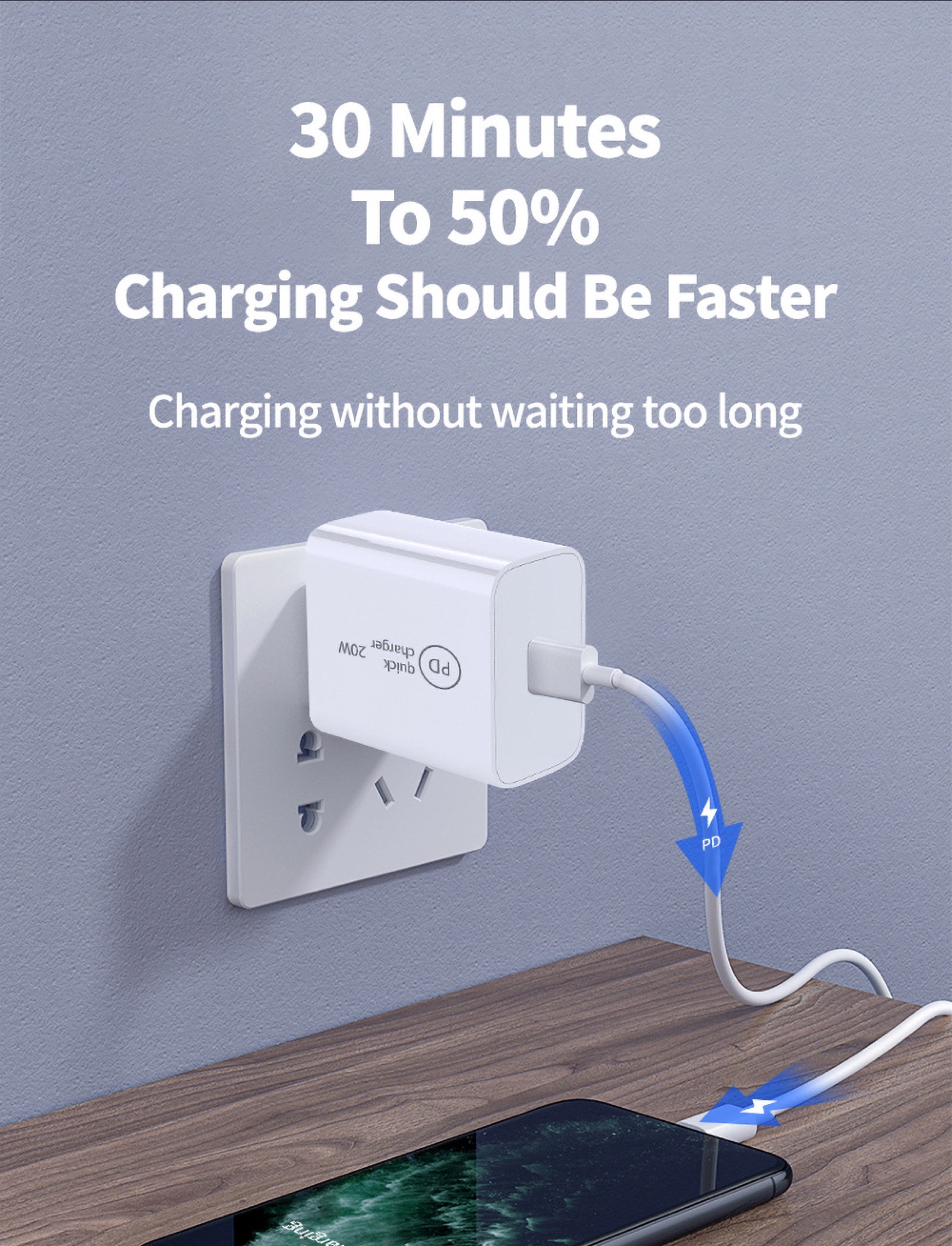 Jinya 20W Wall Charger US Plug White