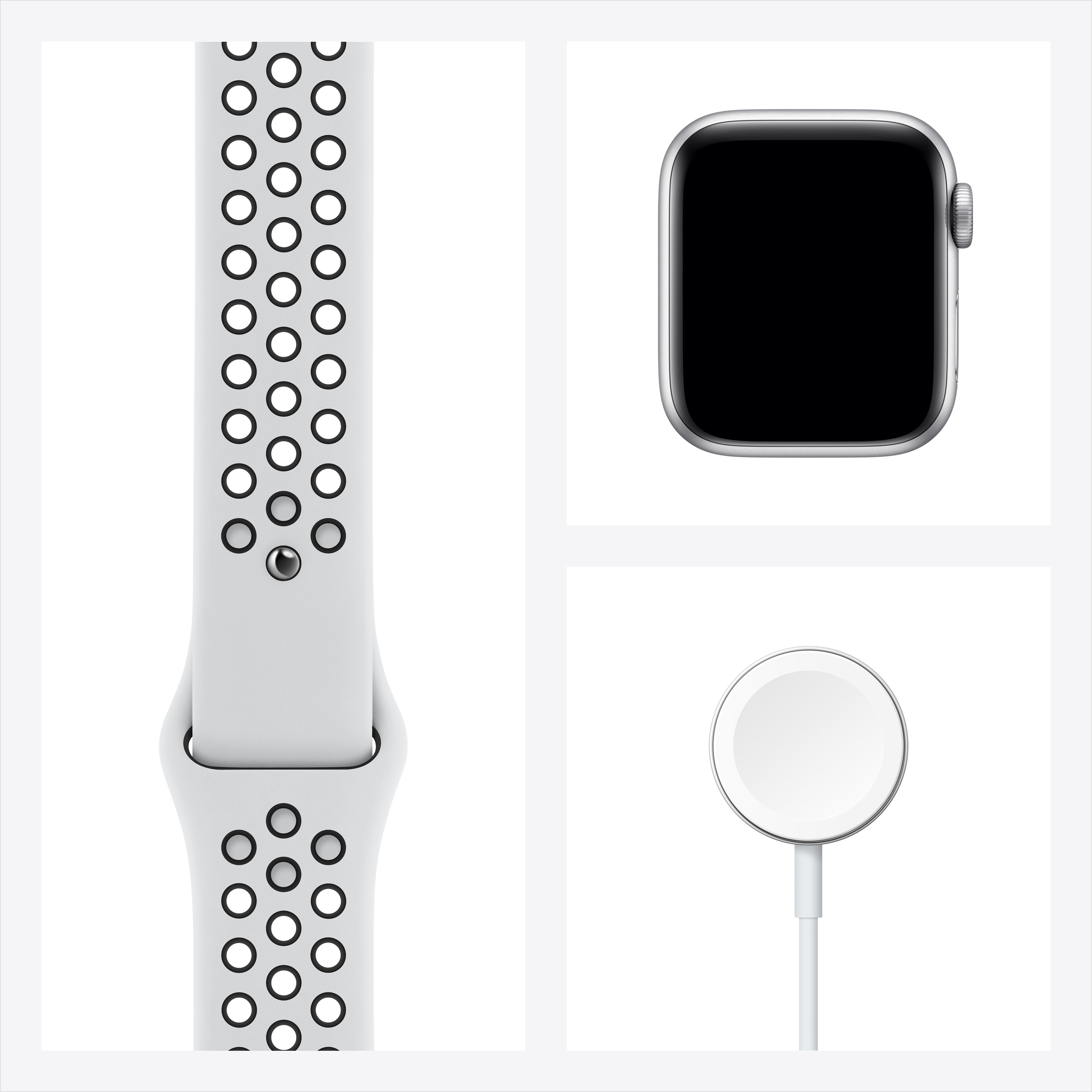 Apple watch nike sport band pure platinum black top