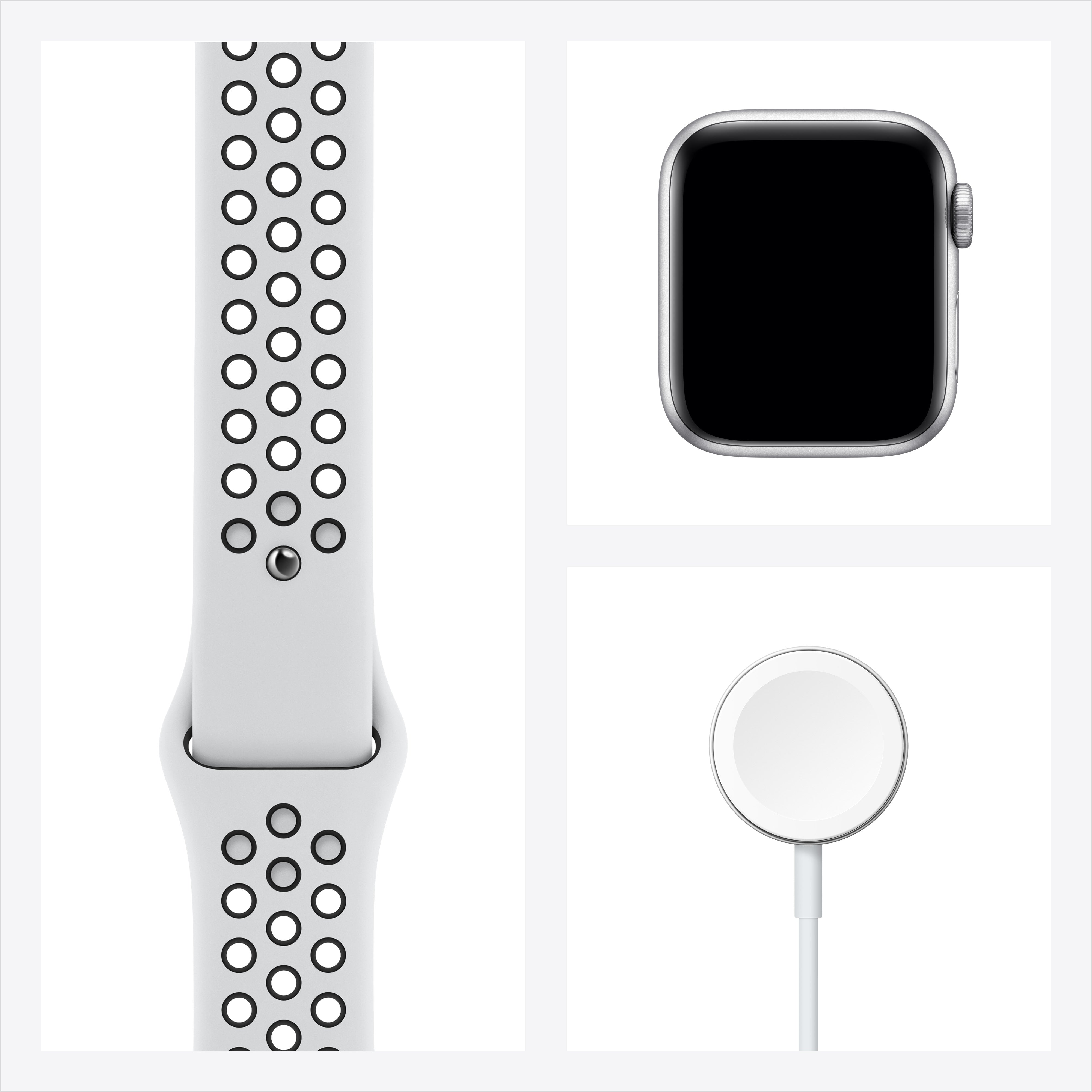 Apple Watch Nike Series 6 GPS - Silver Aluminum Case with Pure Platinum/Black Nike Sport Band