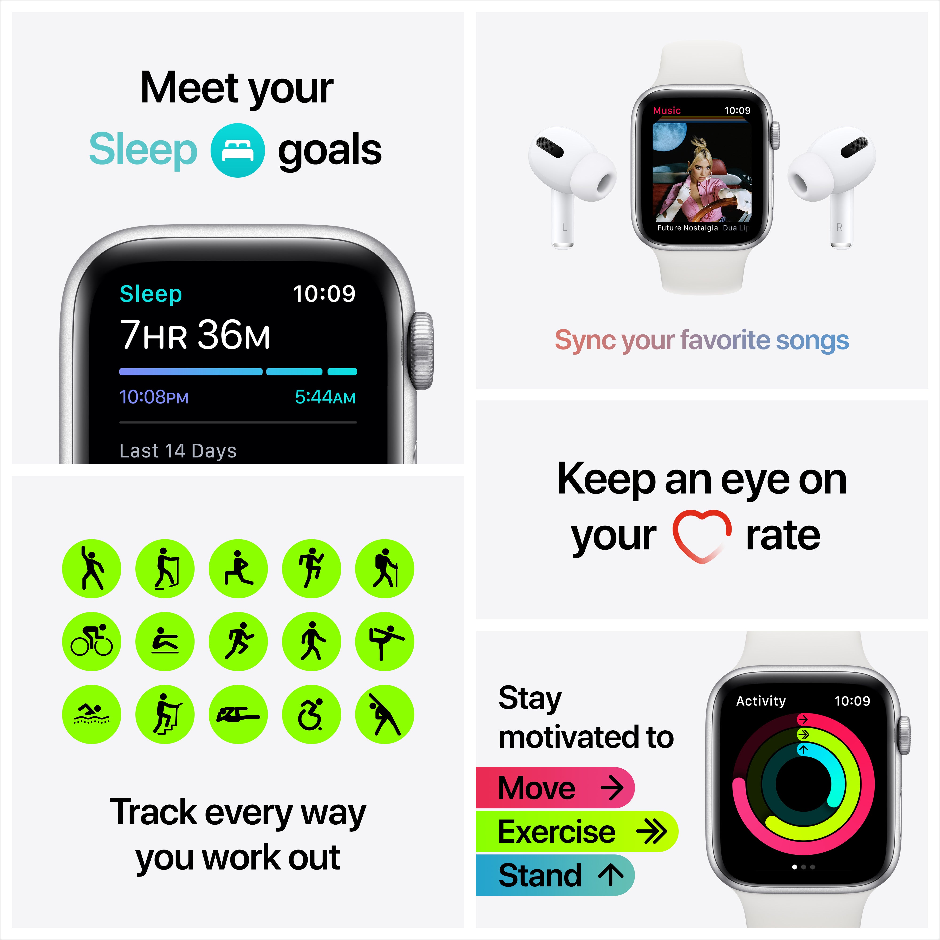 Apple Watch SE GPS - Space Gray Aluminum Case with Black Sport Band