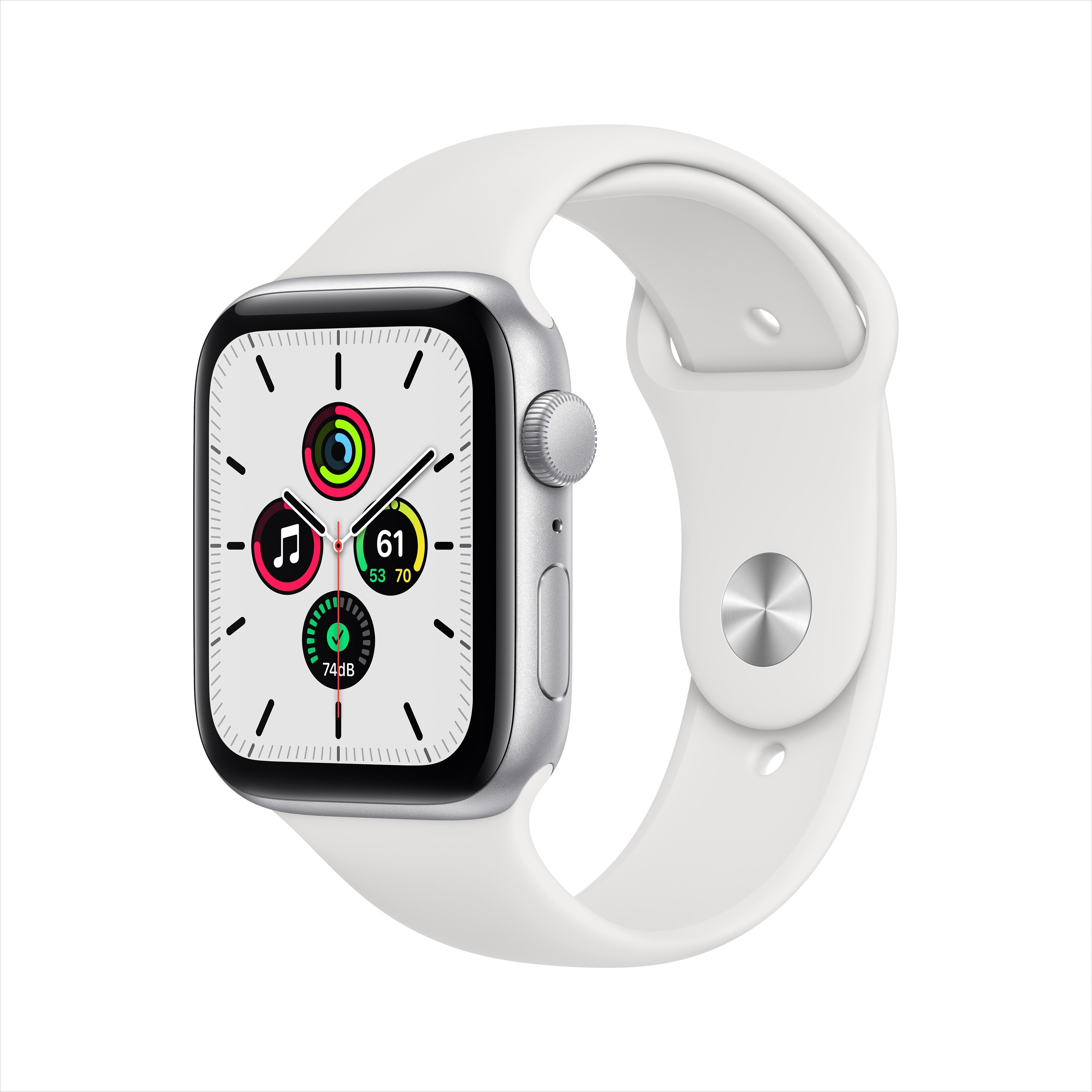 Apple watch silver aluminum case with white sport band discount