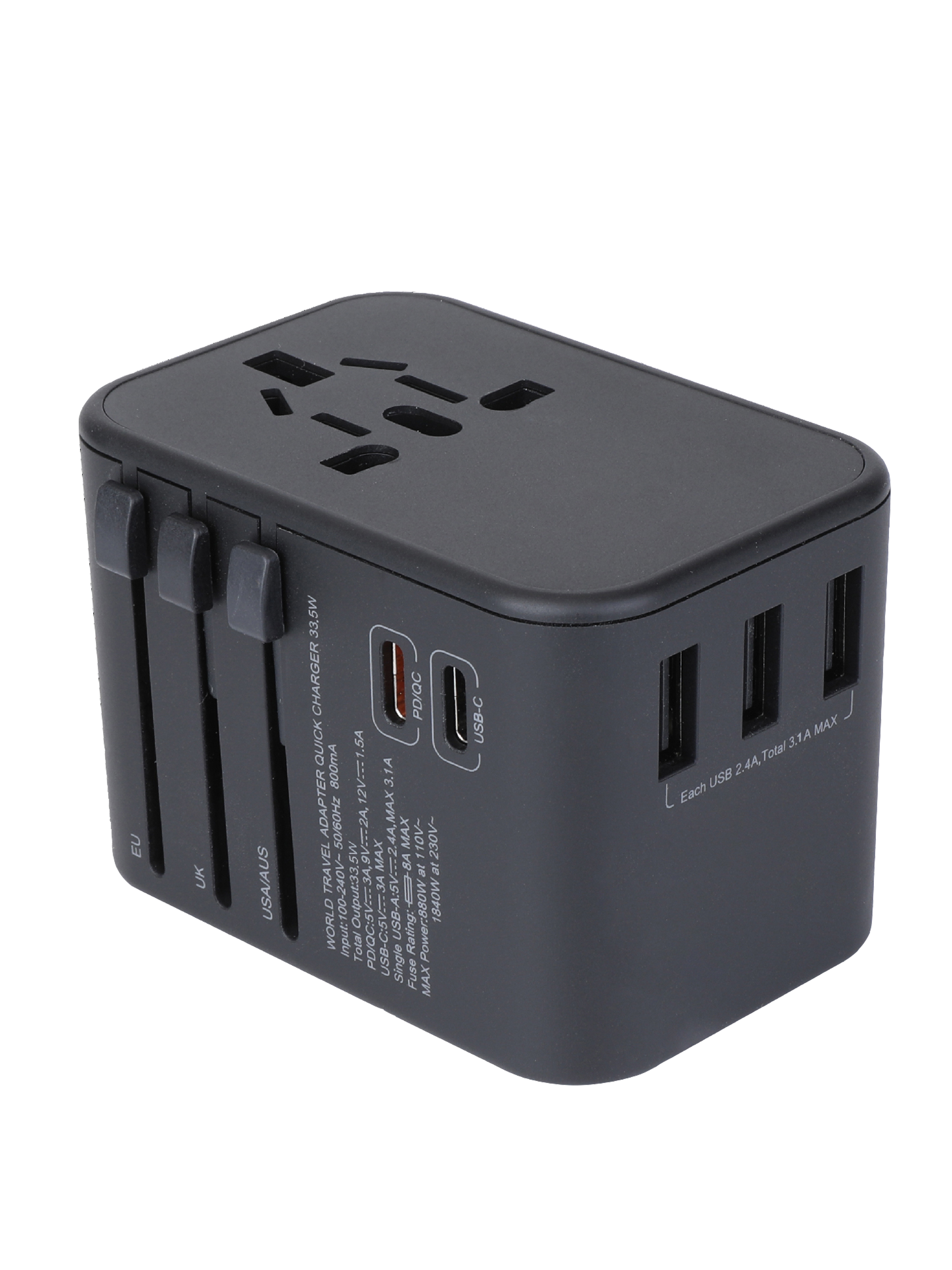 Alphatech Travel Adaptor 3-USB A + 2-USB C Ports