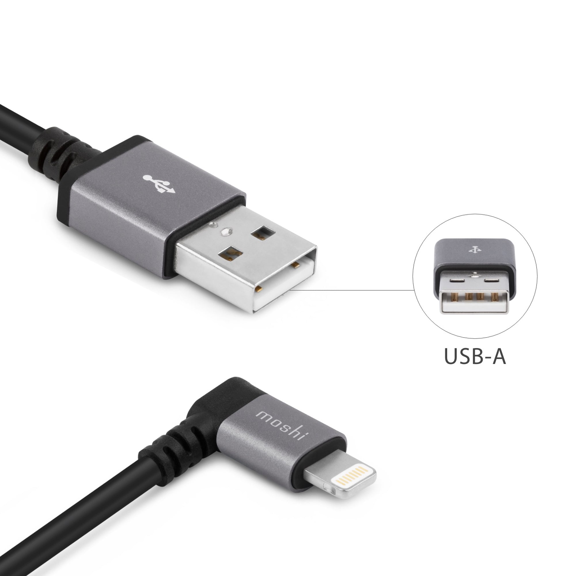 Moshi 90-degree Lightning to USB Cable