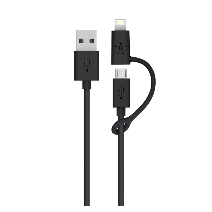 Belkin Cable 2in1 Micro USB + Lightning Cable 1m Black