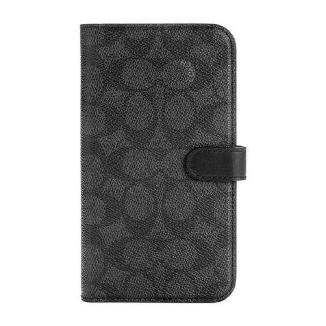 Coach Folio for iPhone 12 Series Signature C Black